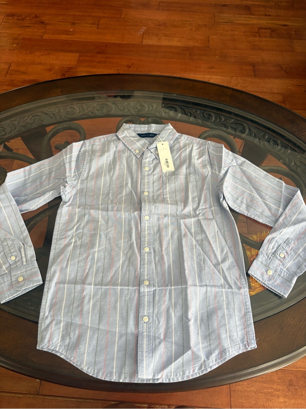Kids Light Blue Striped Button-Down Shirt